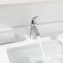 PARLOS Single Handle Bathroom Sink Faucet, Single Hole Bathroom Faucet with Pop Up Drain, Deck Plate and Cupc Water Supply Lines, Chrome, 1339701