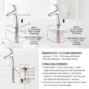 PARLOS Single Handle Bathroom Sink Faucet, Single Hole Bathroom Faucet with Pop Up Drain, Deck Plate and Cupc Water Supply Lines, Chrome, 1339701