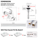 PARLOS Single Handle 4-in Centerset Bathroom Sink Faucet with All Metal Pop-up Drain & Faucet Supply Lines, Chrome, 1.2 GPM Flow Rate, 13433P