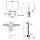 PARLOS Two-Handle Bathroom Sink Faucet Metal Drain Assembly Supply Hose Mixer Double Handle Tap Laundry Brushed Gold, 1359108