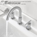 Parlos Two Handle 8 inch Widespread Three Hole Bathroom Sink Faucet Supply Hoses Basin Faucet Mixer Tap Brushed Nickel(1433102)