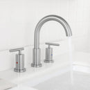 Parlos Two Handle 8 inch Widespread Three Hole Bathroom Sink Faucet Supply Hoses Basin Faucet Mixer Tap Brushed Nickel(1433102)
