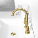 Parlos Two Handle 8 inch Widespread Three Hole Bathroom Sink Faucet Supply Hoses Basin Faucet Mixer Tap Brushed Nickel(1433108)