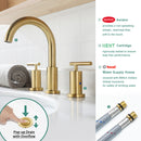 Parlos Two Handle 8 inch Widespread Three Hole Bathroom Sink Faucet Supply Hoses Basin Faucet Mixer Tap Brushed Nickel(1433108)
