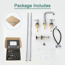 PARLOS 8 inch Widespread Bathroom Sink Faucet 2-Handle Brushed Nickel with All Metal Pop-up Drain & Faucet Supply Lines(1434102)