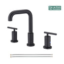 PARLOS Widespread 8 inch Bathroom Sink Faucet 3 Hole Vanity Faucet with cUPC Faucet Supply Lines, Matte Black,1434104D
