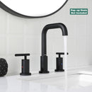 PARLOS Widespread 8 inch Bathroom Sink Faucet 3 Hole Vanity Faucet with cUPC Faucet Supply Lines, Matte Black,1434104D
