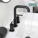PARLOS Widespread 8 inch Bathroom Sink Faucet 3 Hole Vanity Faucet with cUPC Faucet Supply Lines, Matte Black,1434104D