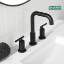 PARLOS Widespread 8 inch Bathroom Sink Faucet 3 Hole Vanity Faucet with cUPC Faucet Supply Lines, Matte Black,1434104D