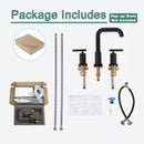 PARLOS Widespread 8 inch Bathroom Sink Faucet 3 Hole Vanity Faucet with cUPC Faucet Supply Lines, Matte Black,1434104D