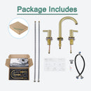 PARLOS 2-Handle Widespread 8 inch Bathroom Sink Faucet 3 Hole Vanity Faucet with cUPC Faucet Supply Lines, Brushed Gold, 1.2GPM, 1437608PD
