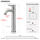 EZANDA Tall Bathroom Faucet Single Handle Vessel Sink Faucet One Hole Bowl Basin Mixer With Water Supply Lines, Brushed Nickel