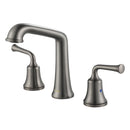 NEWATER 8 inch Widespread 2-Handle Bathroom Sink Faucet Basin Mixer Tap with Faucet Supply Lines & Metal Pop-up Drain Black Stainless, 2004051