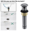 PARLOS Pop up Sink Drain Stopper Anti-Clogging with With Overflow for Bathroom Sink Vessel, Gunmetal Grey, 2104711