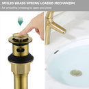 PARLOS Pop up Sink Drain Stopper Anti-Clogging with With Overflow for Bathroom Sink Vessel, Brushed Gold, 2104708