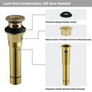 PARLOS Pop up Sink Drain Stopper Anti-Clogging with With Overflow for Bathroom Sink Vessel, Brushed Gold, 2104708