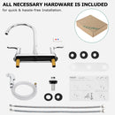 PARLOS 8 Inch Two Handles High Arch Kitchen Sink Faucet with Side Sprayer & Supply Lines, Chrome, Demeter 1413801