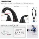 PARLOS Widespread 2-Handles Bathroom Sink Faucet Oil Rubbed Bronze, 1.2GPM (1435003PD)