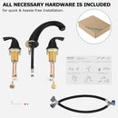 PARLOS Widespread Two Handles Bathroom Sink Faucet Matte Black (1435004PD)