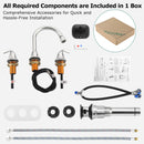 PARLOS Bathroom Sink Faucet with Pull Out Sprayer, Widespread Pull Down Bathroom Faucet with 360 Swivel Spout, 3 Hole Vanity Sink Mixer, Chrome, 1.2 GPM, 1439001P