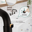 PARLOS Two-Handle Widespread Bathroom Sink Faucet Three Hole Lavatory Faucet with Metal Pop-up Sink Drain Oil Rubbed Bronze, 1436003