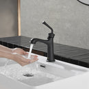 NEWATER Brass Single-Handle Bathroom Sink Faucet  for Vanity, Vessel,  Rv ,Commercial Lavatory with Deck Plate ,Metal Pop Up Drain & Supply Lines,Matte Black