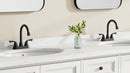 PARLOS Bathroom Sink Faucet with Pull Out Sprayer, 2 Handle Bathroom Pull Down Faucet with 360 Swivel Spout, Centerset 4 Inch Vanity Sink Faucet, Matte Black, 1.2 GPM, 1438904P