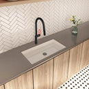 NEWATER Single Handle Pull Down Kitchen Faucet with Deck Plate & Supply Lines, Matte Black, 9002011