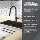 NEWATER Single Handle Pull Down Kitchen Faucet with Deck Plate & Supply Lines, Matte Black, 9002011