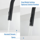 NEWATER Single Handle Pull Down Kitchen Faucet with Deck Plate & Supply Lines, Matte Black, 9002011