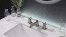 EZANDA 2-Handle Widespread Bathroom Faucet Cross handle 3 Hole Metal Pop-up Sink Drain Supply Lines Brushed Gold (1433608)