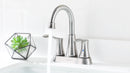 PARLOS Swivel Spout 2-Handle Lavatory Faucet Brushed Nickel Bathroom Sink Faucet with Metal Pop-up Drain and Faucet Supply Lines, 1.2 GPM (13627P)