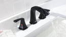 PARLOS Waterfall Widespread Bathroom Faucet Matte Black with Metal Pop Up Drain & cUPC Faucet Supply Lines, 1.2 GPM (1407004P)