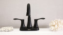 PARLOS Swivel Spout 2-Handle Lavatory Faucet Bathroom Sink Faucet with Metal Pop-up Drain and Faucet Supply Lines, Matte Black, 1.2 GPM 14134P