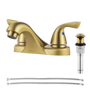 PARLOS Two-Handle Bathroom Sink Faucet with Metal Drain Assembly and Supply Hose, Lead-Free cUPC,Brushed Gold,1.2 GPM (1362208P)