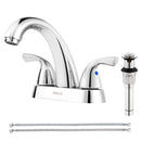 PARLOS 2-Handle Bathroom Sink Faucet with Drain Assembly and Supply Hose Lead-Free cUPC Lavatory Faucet Mixer Double Handle Tap Deck Mounted, Chrome, 1.2 GPM Flow Rate (1359801P)
