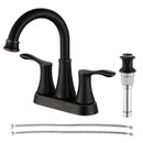 PARLOS Swivel Spout 2-Handle Lavatory Faucet Bathroom Sink Faucet with Metal Pop-up Drain and Faucet Supply Lines, Oil Rubbed Bronze, 1.2 GPM (13628P)