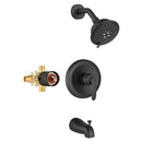 PARLOS Shower System, Matte Black Shower Faucet Set with Tub Spout(Valve Included), 5-Setting Mode Shower Head and Tub Spout with Diverter, 1.8GPM (1436904P)