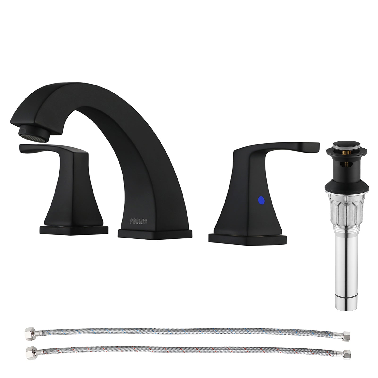 PARLOS Widespread Double Handles Bathroom Faucet with Pop Up Drain and