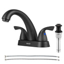 PARLOS 2-Handle Bathroom Sink Faucet with Drain Assembly and Supply Hoses Matte Black, 1.2 GPM (1359804P)