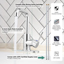 PARLOS Bar Sink Faucet Single Handle Swivel Bar Mixer with 3 Hole Deck Plate, Single Hole Small Faucet for Bathroom Kitchen Sink, Chrome, 1440301PD