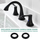 PARLOS Faucet Handle Base Cover with Rubber Gasket,Replacement for Demeter Collection Widespread Faucet, Matte Black, Part 2109504