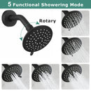 PARLOS Shower System, Matte Black Shower Faucet Set with Tub Spout(Valve Included), 5-Setting Mode Shower Head and Tub Spout with Diverter, Wall Mounted Shower Bathtub Combo, 1436504
