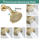 PARLOS Shower System, Brushed Gold Shower Faucet Set with Tub Spout(Valve Included), 5-Setting Mode Shower Head and Tub Spout with Diverter, 1.8GPM (1436908P)
