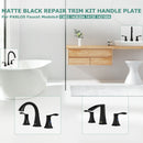 PARLOS Faucet Handle Base Cover with Rubber Gasket,Replacement for Demeter Collection Widespread Faucet, Matte Black, Part 2109504