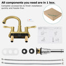 PARLOS Swivel Spout 2-Handle Lavatory Faucet Bathroom Sink Faucet with Metal Pop-up Drain and Faucet Supply Lines, Brushed Gold, 1.2 GPM (1362708P)