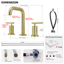 PARLOS Widespread 8 inch Bathroom Sink Faucet 3 Hole Vanity Faucet with cUPC Faucet Supply Lines, Matte Black, 1.2GPM, 1437508PD