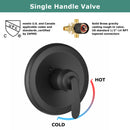 PARLOS Shower System, Matte Black Shower Faucet Set with Tub Spout(Valve Included), 5-Setting Mode Shower Head and Tub Spout with Diverter, 1.8GPM (1436904P)