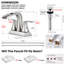 PARLOS 2 Handles Waterfall Bathroom Faucet with Pop-up Drain and Faucet Supply Lines, Brushed Nickel, 1.2 GPM (14068P)