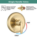 PARLOS Shower System, Brushed Gold Shower Faucet Set with Tub Spout(Valve Included), 5-Setting Mode Shower Head and Tub Spout with Diverter, 1.8GPM (1436908P)